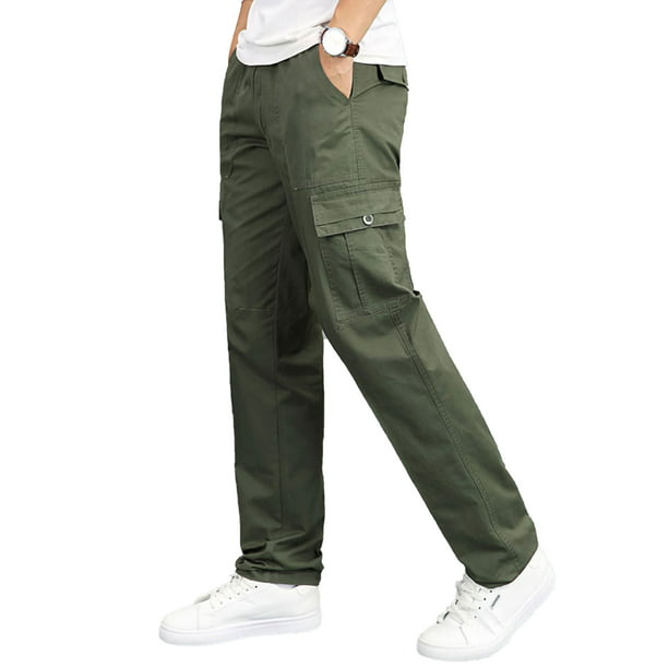 YUNY Men Drawstring Zip-up Pockets Collection Outdoor Cargo Pants 2 M 